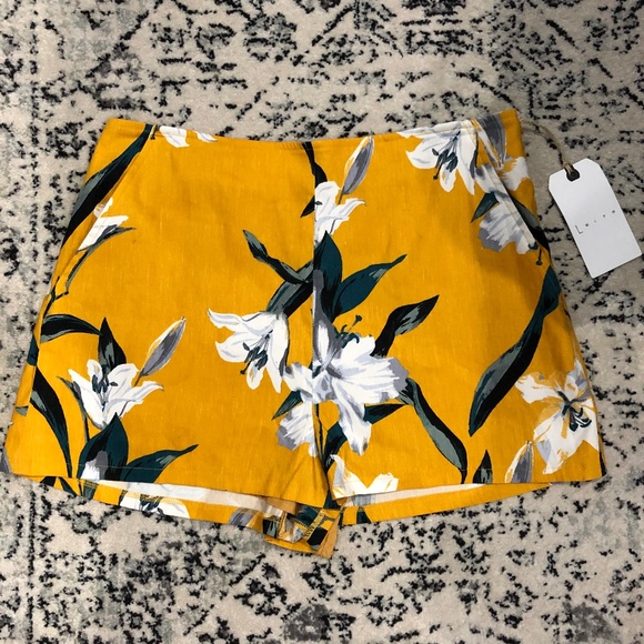 Leith Pants - Leith High Waist Linen Blend Shorts - Medium NWT